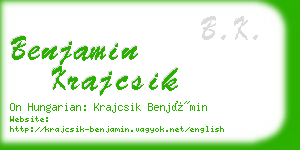 benjamin krajcsik business card